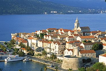 Town skyline, Korcula, Korcula Island, Adriatic Islands, Croatia, Europe