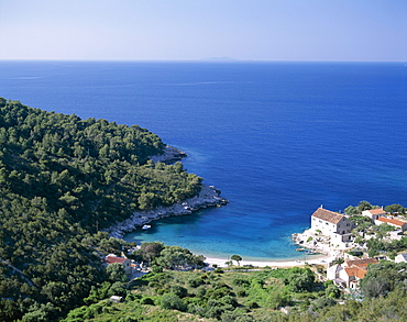 Typical coastal view, Hvar Island, Adriatic Islands, Croatia, Europe