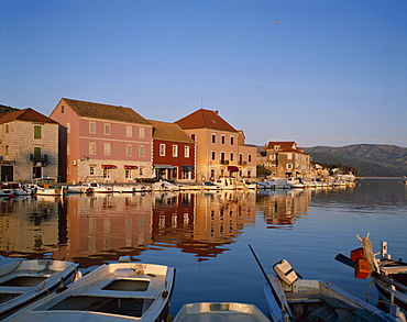 Harbour and town, Stari Grad, Hvar Island, Adriatic Islands, Croatia, Europe