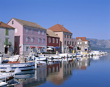 Harbour and town, Stari Grad, Hvar Island, Adriatic Islands, Croatia, Europe