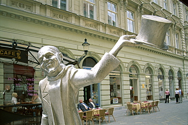 Sculpture in The Old City (Stare mesto), Bratislava, Slovakia, Europe