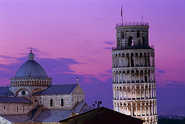 Leaning Tower (Torre Pendente) and Duomo at night, UNESCO World Heritage Site, Pisa, Tuscany (Toscana), Italy, Europe