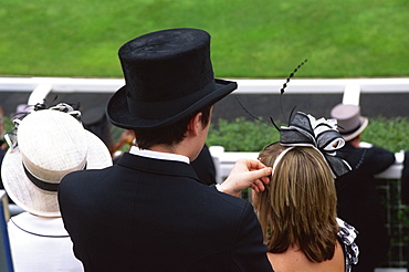 People in the crowd at Royal Ascot Races, Ascot, Berkshire, England, United Kingdom, Europe