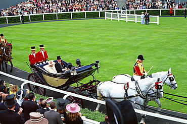 HM Queen Elizabeth and Prince Philip entering Royal Ascot Races, Ascot, Berkshire, England, United Kingdom, Europe