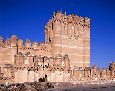 The 15th century Coca Castle (Castillo de Coca), Coca, Castilla y Leon, Spain, Europe