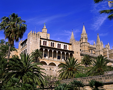 Almudaina Palace (Palau de l'Almudaina), Palma de Mallorca, Mallorca, Balearic Islands, Spain, Europe