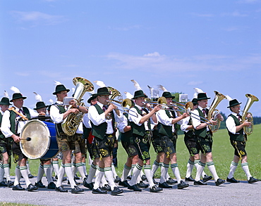 Bavarian Festival, Marching Brass Band, Rosenheim, Bavaria, Germany, Europe