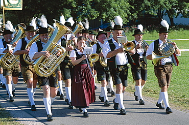 Bavarian Festival, Marching Brass Band, Rosenheim, Bavaria, Germany, Europe