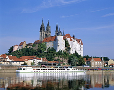 The Castle and cathedral on Elbe River, Meissen, Saxony, Germany, Europe