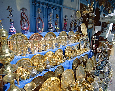 Copperware Shop, Nabeul, Tunisia, North Africa, Africa