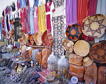 Souvenir store selling local crafts and leather products, Nabeul, Tunisia, North Africa, Africa