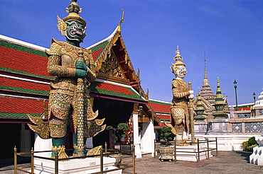 Statues, Wat Phra Kaew, Grand Palace, Bangkok, Thailand, Southeast Asia, Asia