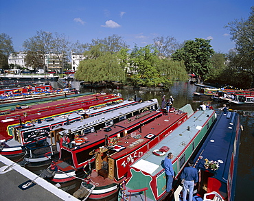 Canal boats, Little Venice, Regents Canal, London, England, United Kingdom, Europe