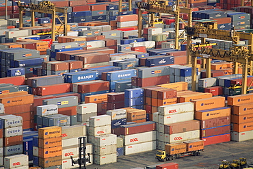 Shipping containers at Singapore Port, Singapore, Southeast Asia, Asia