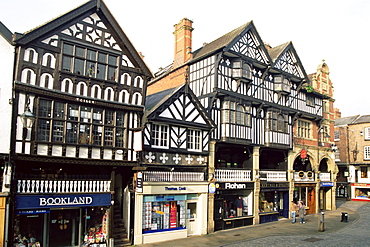 The Rows, Tudor style shopping street, Chester, Cheshire, England, United Kingdom, Europe