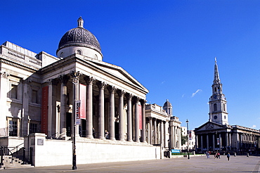 National Gallery, Trafalgar Square, London, England, United Kingdom, Europe