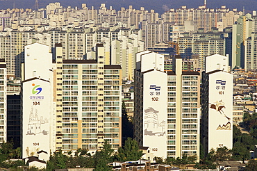 Typical apartment blocks, Suwon, near Seoul, South Korea, Asia