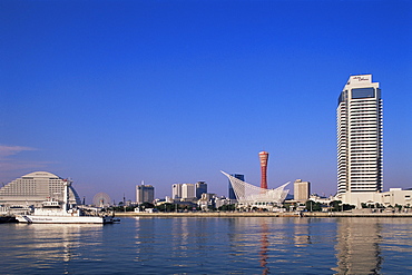 Harbourland area skyline, Kobe, Honshu, Japan, Asia