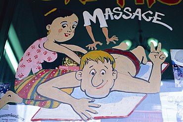 Massage shop window, Thailand, Southeast Asia, Asia