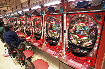 Typical Pachinko Parlour, Tokyo, Honshu, Japan, Asia