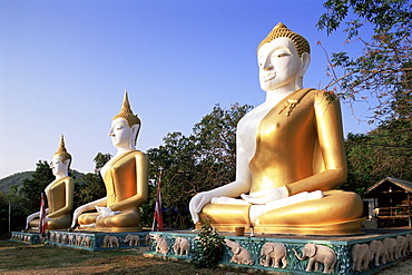 Statues of the Buddha, Eitisukato Temple, Hua Hin, Thailand, Southeast Asia, Asia