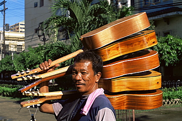 Guitar vendor, Cebu City, Cebu, Philippines, Southeast Asia, Asia