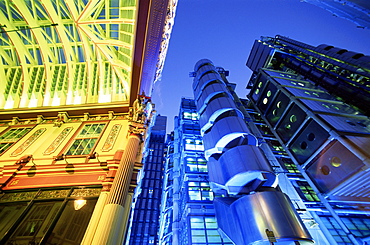 Leadenhall Street Market and Lloyds Building, City of London, London, England, United Kingdom, Europe