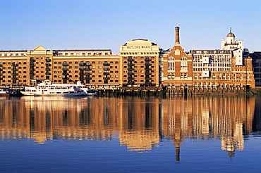 Butlers Wharf and River Thames, Southwark, London, England, United Kingdom, Europe