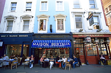 Street scene, Greek Street, Soho, London, England, United Kingdom, Europe