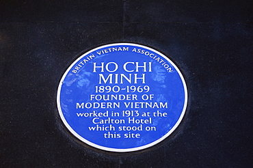 Ho Chi Minh blue plaque, London, England, United Kingdom, Europe