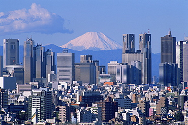 Mount Fuji and Shinjuku area skyline, Tokyo, Japan, Asia