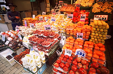 Fruit display in Ameyayokocho Shopping Street, Ueno, Tokyo, Japan, Asia