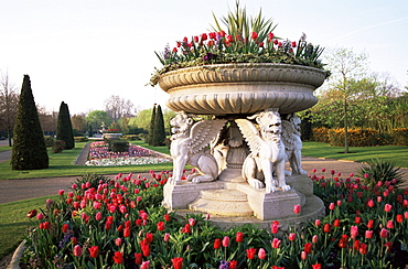 Flower display, Avenue Gardens, Regents Park, London, England, United Kingdom, Europe