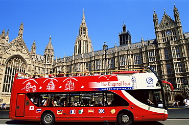 Tour bus at Westminster, London, England, United Kingdom, Europe