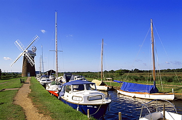 Horsey Mill, Norfolk Broads, Norfolk, England, United Kingdom, Europe