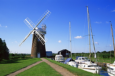 Horsey Mill, Norfolk Broads, Norfolk, England, United Kingdom, Europe