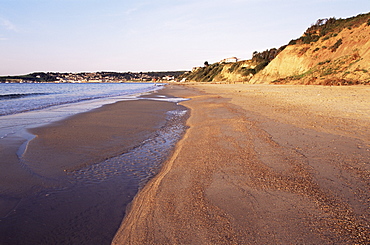 Swanage Beach and cliffs, Swanage, Dorset, England, United Kingdom, Europe