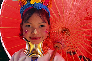 Long neck Karen girl, Chiang Rai, Golden Triangle, Thailand, Southeast Asia, Asia