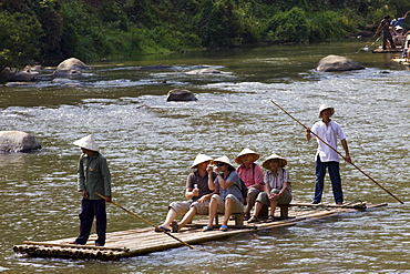 Tourists river rafting on Maetang River, Chiang Mai, Thailand, Southeast Asia, Asia