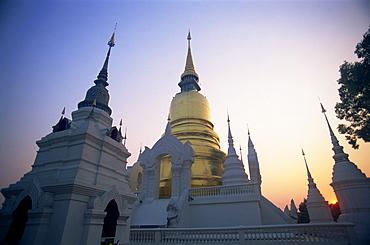 Wat Suan Dok at sunrise, Chiang Mai, Thailand, Southeast Asia, Asia