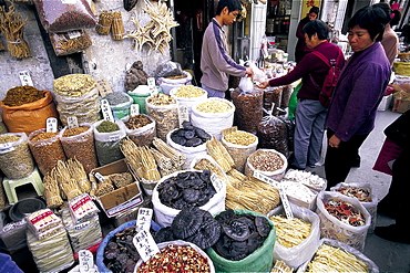 Traditional Chinese foodstuffs, Qingping Market, Guangzhou, Guangdong Province, China, Asia