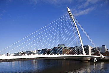 The Samuel Beckett Bridge, designed by architect Santiago Calatrava, Dublin, Republic of Ireland, Europe