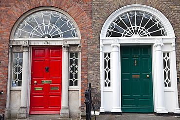 Georgian doors, Merrion Square, Dublin, Republic of Ireland, Europe