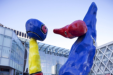 Deux Personnages Fantastiques sculpture by Joan Miro, La Defense, Paris, France, Europe