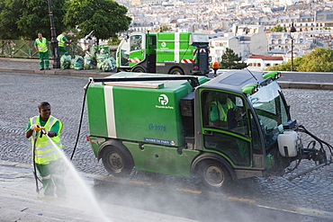 Female street cleaner, Paris, France, Europe