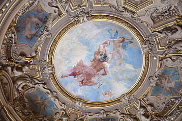 Ceiling of the Paintings Gallery (Gallerie de Peintures), Chateau de Chantilly, Chantilly, Ile de France, France, Europe