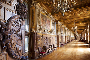 Francois I Gallery, Chateau de Fontainebleau, Fontainebleau, Ile de France, France, Europe