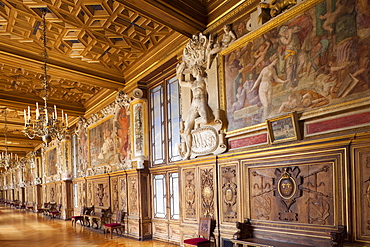 Francois I Gallery, Chateau de Fontainebleau, Fontainebleau, Ile de France, France, Europe