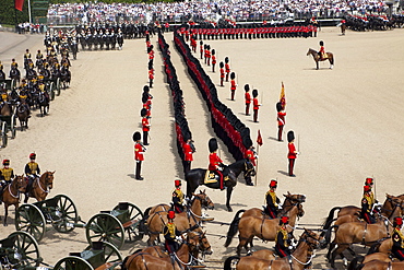 Trooping the Colour Ceremony at Horse Guards Parade, Whitehall, London, England, United Kingdom, Europe