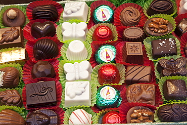 Chocolate shop display, Brussels, Belgium, Europe